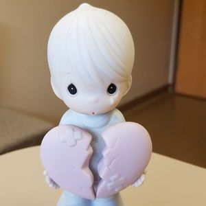 Precious Moments Boy Holding broken Heart 5.5"